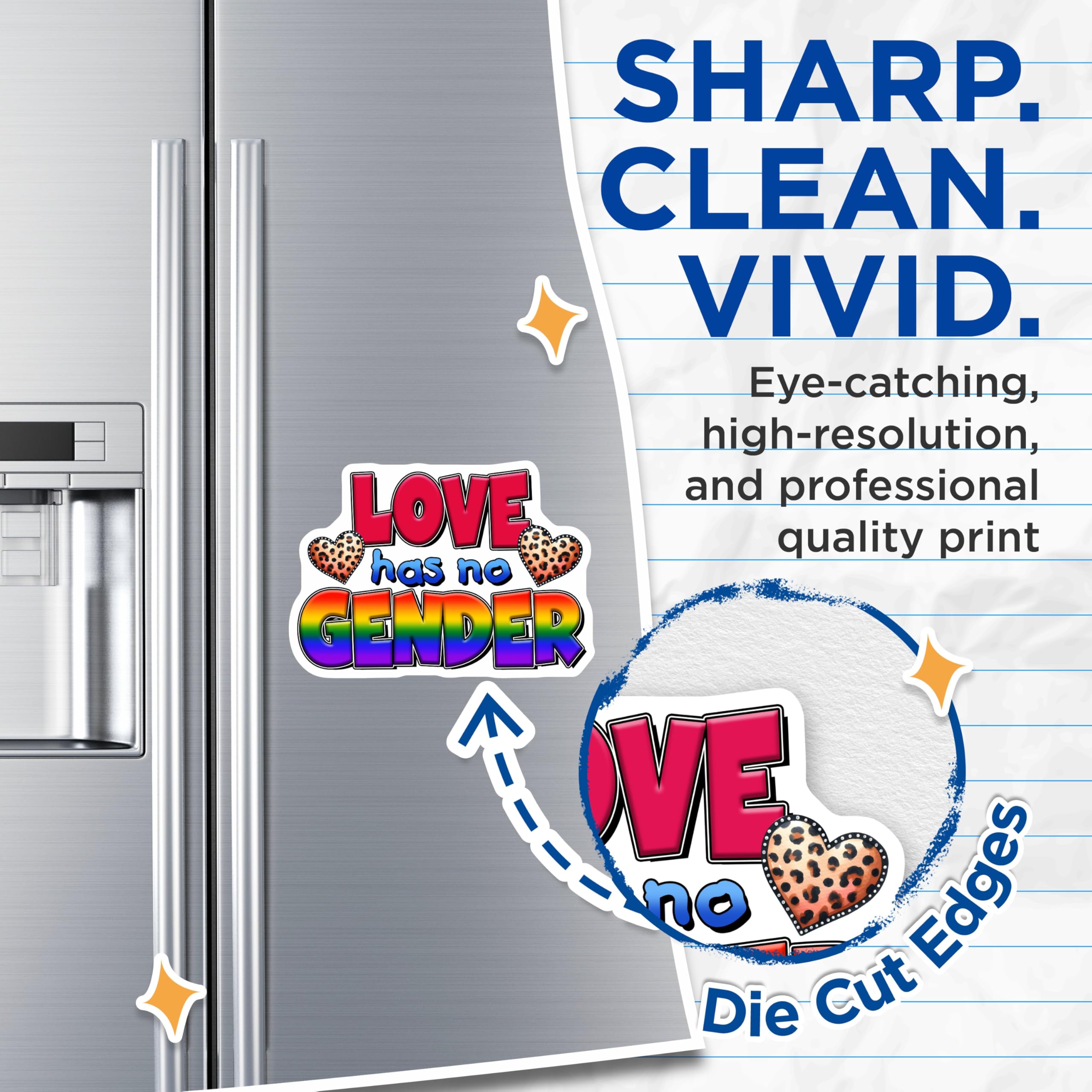 (2 Pack) Pride Magnets - LGBTQ Magnet - Love Has No Gender Magnet - 5" On Longest Side - Premium Magnet - for Cars, Refrigerators, Toolboxes, Lockers - Made in USA - MAG16664