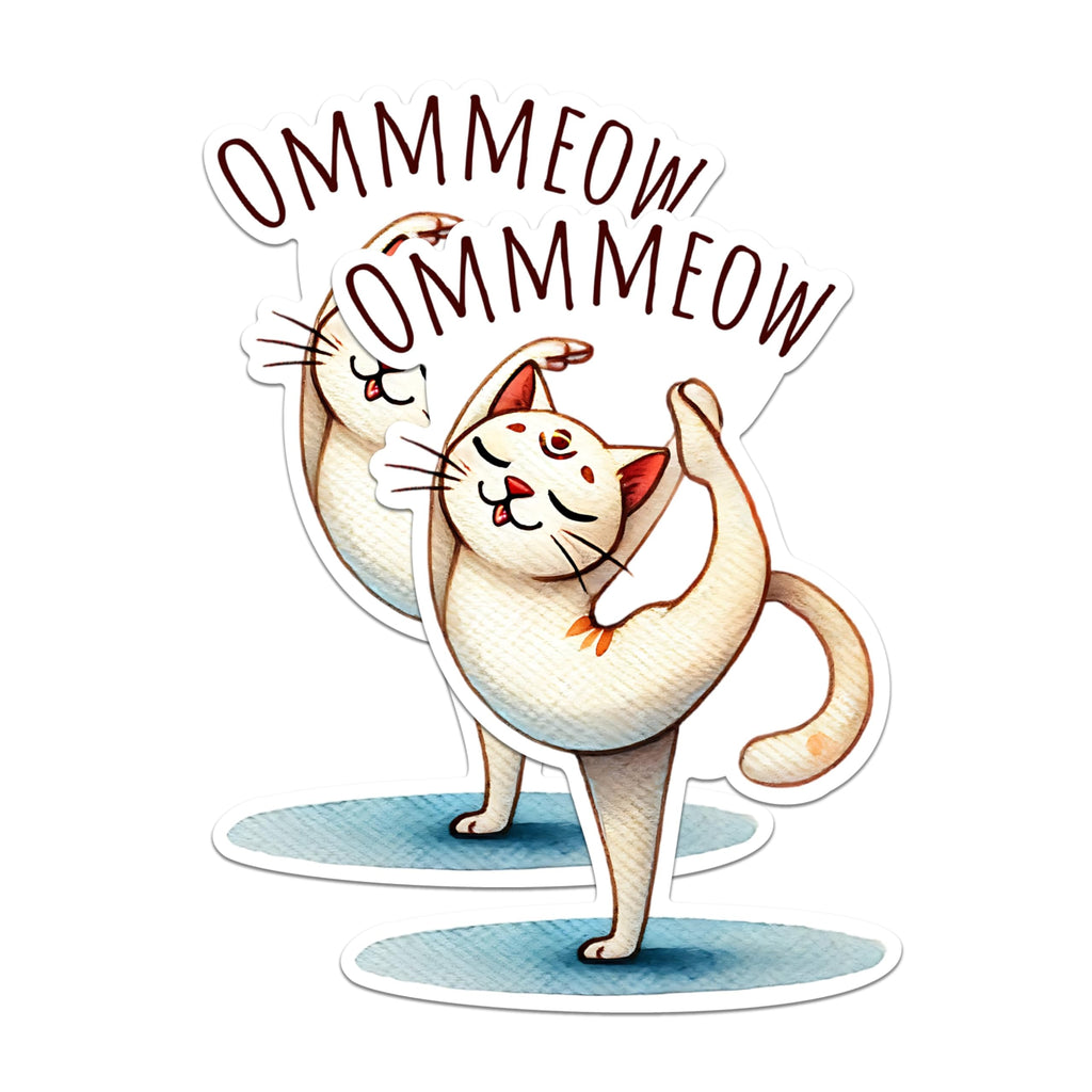 (2 Packs) Ommewow Cat Doing Yoga Stretching Magnets - Funny Cat Yoga Magnets - 5 Inches On Longest Side - Premium Magnet - for Fridges, Toolboxes, Cars - Made in USA - MAG2433
