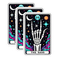 (3 Pack) The Sass Decals - Funny Sarcastic Decal - Tarot Card Decal - 3 Inches On Longest Side - Easy Peel & Apply - Made in USA - 3MCS4260
