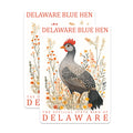 (2 Pack) Delaware Blue Hen Magnets - State Bird Art - Floral Hen Magnet Set - 5" On Longest Side - Premium Magnet - for Cars, Refrigerators, Toolboxes, Lockers - Made in USA - MAG17448
