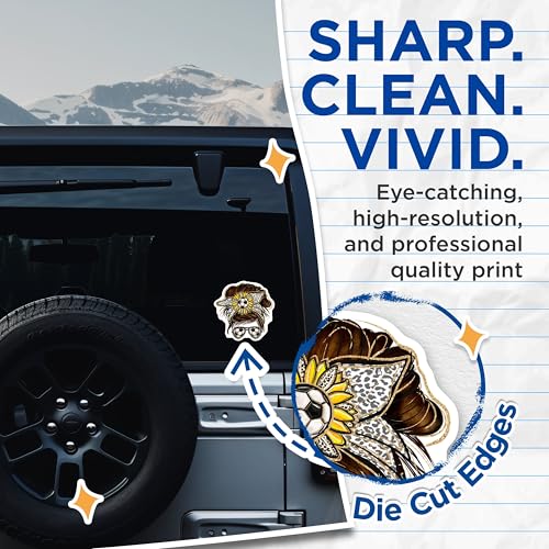 (2 Pack) Soccer Mom Stickers - Sunflower Headband - Sunglasses - Leopard Print - Fun and Stylish - 5" On Longest Side - Sticks to Smooth Flat Surfaces - Made in USA - BMCS6194