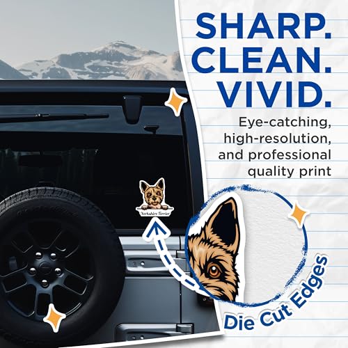 (2 Pack) Yorkshire Terrier Dog Stickers - Cute Dog Breed Stickers - Puppy Stickers for Pet Lovers - 5" On Longest Side - Sticks to Smooth Flat Surfaces - Made in USA - BMCS4229