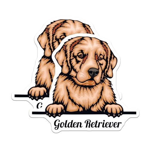 (2 Pack) Golden Retriever Magnets - Cute Dog Magnets - Pet Lover - 5" On Longest Side - for Cars, Fridges, Toolboxes - Made in USA - MAG4222