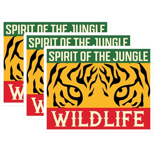(3 Pack) Tiger Eye Decals - Jungle Spirit Stickers - Wildlife Decal Pack- 3 Inches On Longest Side - Easy Peel & Apply - Made in USA - 3MCS5005