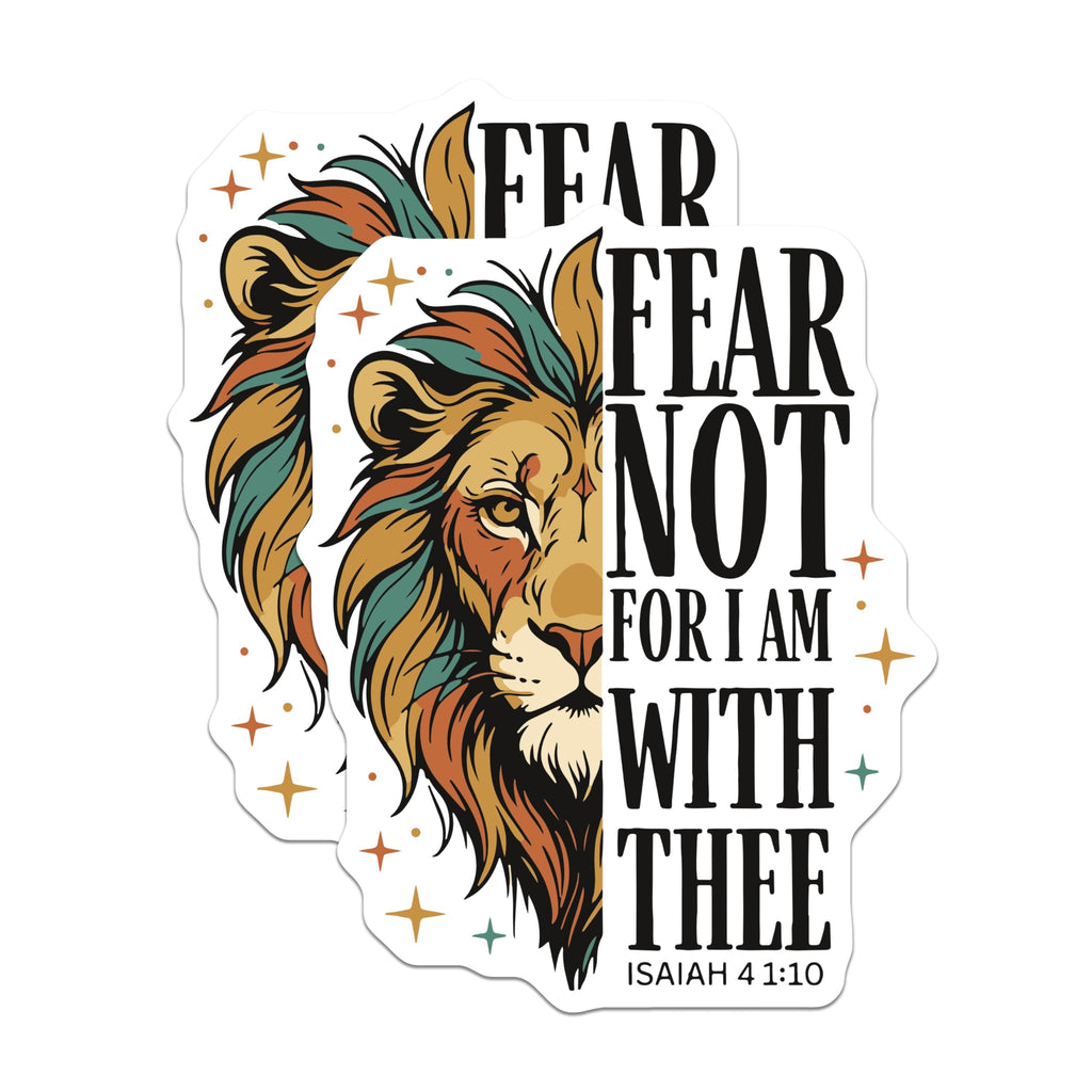 (2 Pack) Lion Isaiah Quote Magnets - Fear Not Scripture - Religious Bible Verses - 5" On Longest Side - Premium Magnet - for Cars, Refrigerators, Toolboxes, Lockers - Made in USA - MAG14044