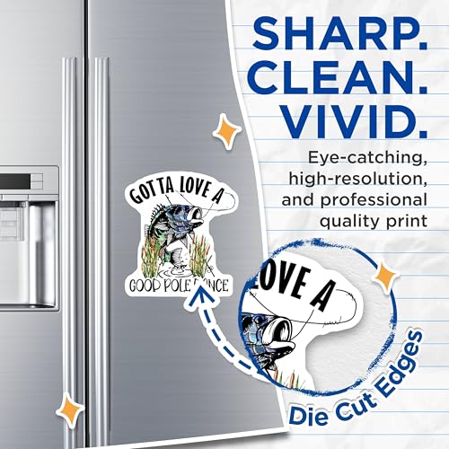 (2 Pack) Fishing Theme Magnets - Funny Fishing Quote - Fish Lover Decor - Dad Fishing Gifts - Outdoor Adventure Magnets - 5" On Longest Side - for Cars, Fridges, Toolboxes - Made in USA - MAG5630