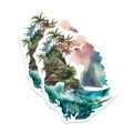 (2 Pack) Tropical Island Scenery Magnets - Vibrant Ocean Waves Coastal Decor - Lush Palm Tree Paradise Landscape - 5 Inches On Longest Side - Thick Durable Magnet - Made in USA - MAG19916