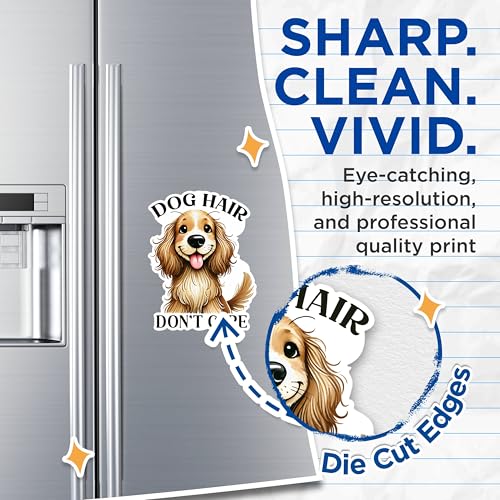 (2 Packs) Dog Hair Don't Care Magnets - Dog Mom Dog Dad Magnets - 5 Inches On Longest Side - Premium Magnet - for Fridges, Toolboxes, Cars - Made in USA - MAG2394