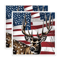 (2 Pack) Patriotic Deer Stickers - American Flag Buck - USA Wildlife Hunter - 5" On Longest Side - Sticks to Smooth Flat Surfaces - Made in USA - BMCS20078