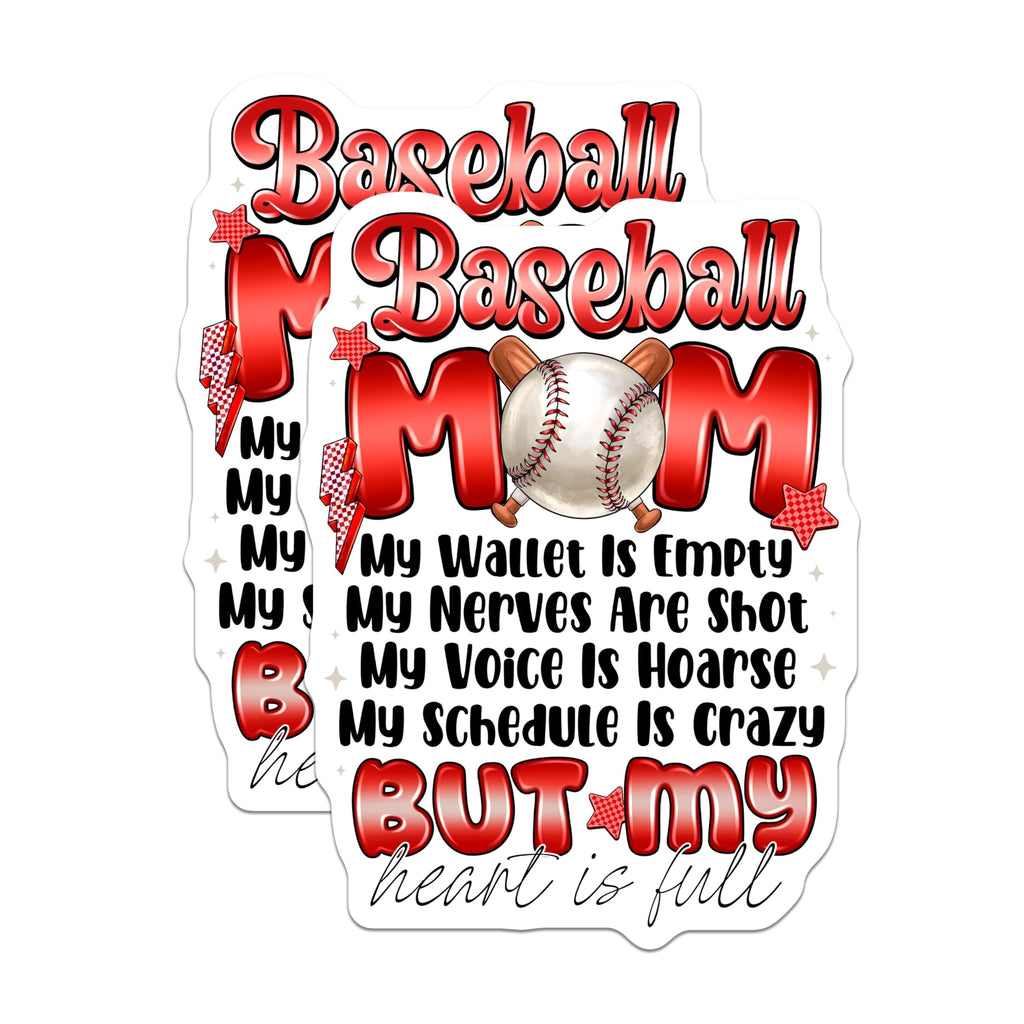(2 Pack) Baseball Mom Quote Magnets - Funny Mom Life - Game Day Humor - Sports Fan Refrigerator Accessory - 5 Inches On Longest Side - Thick Durable Magnet - Made in USA - MAG29079