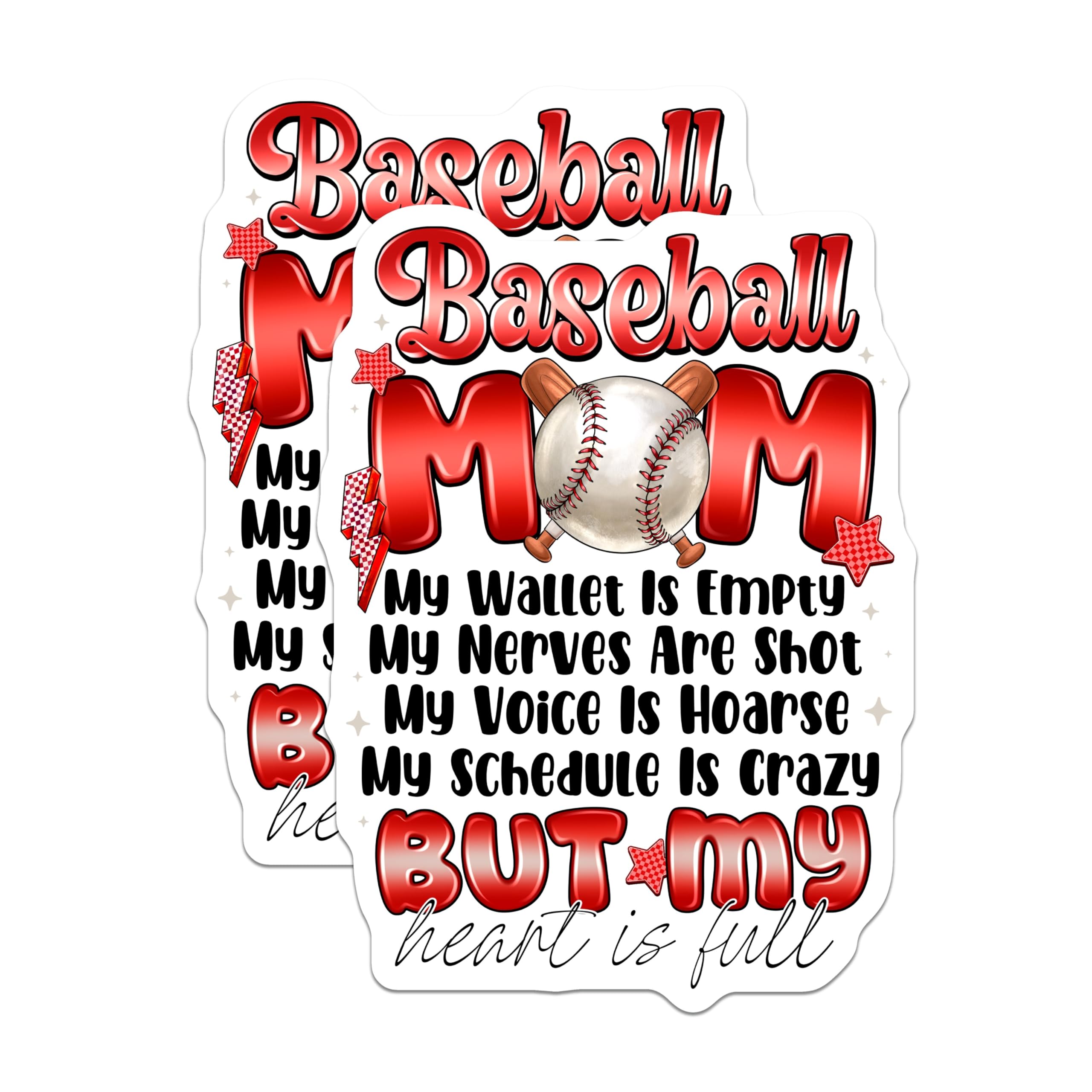 (2 Pack) Baseball Mom Quote Magnets - Funny Mom Life - Game Day Humor - Sports Fan Refrigerator Accessory - 5 Inches On Longest Side - Thick Durable Magnet - Made in USA - MAG29079