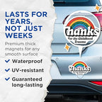 (2 Pack) Thanks for The Childhood Trauma Magnets - Funny Quote - Rainbow - 5" On Longest Side - for Cars, Fridges, Toolboxes - Made in USA - MAG5604
