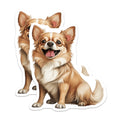 (2 Pack) Happy Chihuahua Magnets - Adorable Fluffy Dog Decor - Smiling Pet Lover Refrigerator Accessory - 5 Inches On Longest Side - Thick Durable Magnet - Made in USA - MAG24872