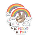 (2 Pack) Be Patient Be Kind Magnets - Sloth Rainbow Magnets - Motivational Cute Sloth Magnets - 5" On Longest Side - for Cars, Refrigerators, Toolboxes, Lockers - Made in USA BMCS3304
