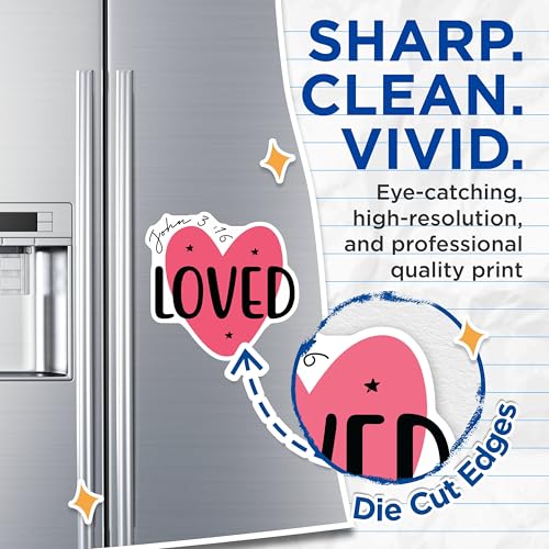 (2 Pack) Loved Heart Magnets - Inspirational Quote Magnets - Christian Home Decor - 5" On Longest Side - for Cars, Refrigerators, Toolboxes, Lockers - Made in USA BMCS3112