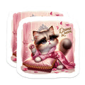 (2 Pack) Drama Queen Cat Magnets - Pampered Feline Decor - Glamorous Princess Kitty Accessory - 5 Inches On Longest Side - Thick Durable Magnet - Made in USA - MAG21843