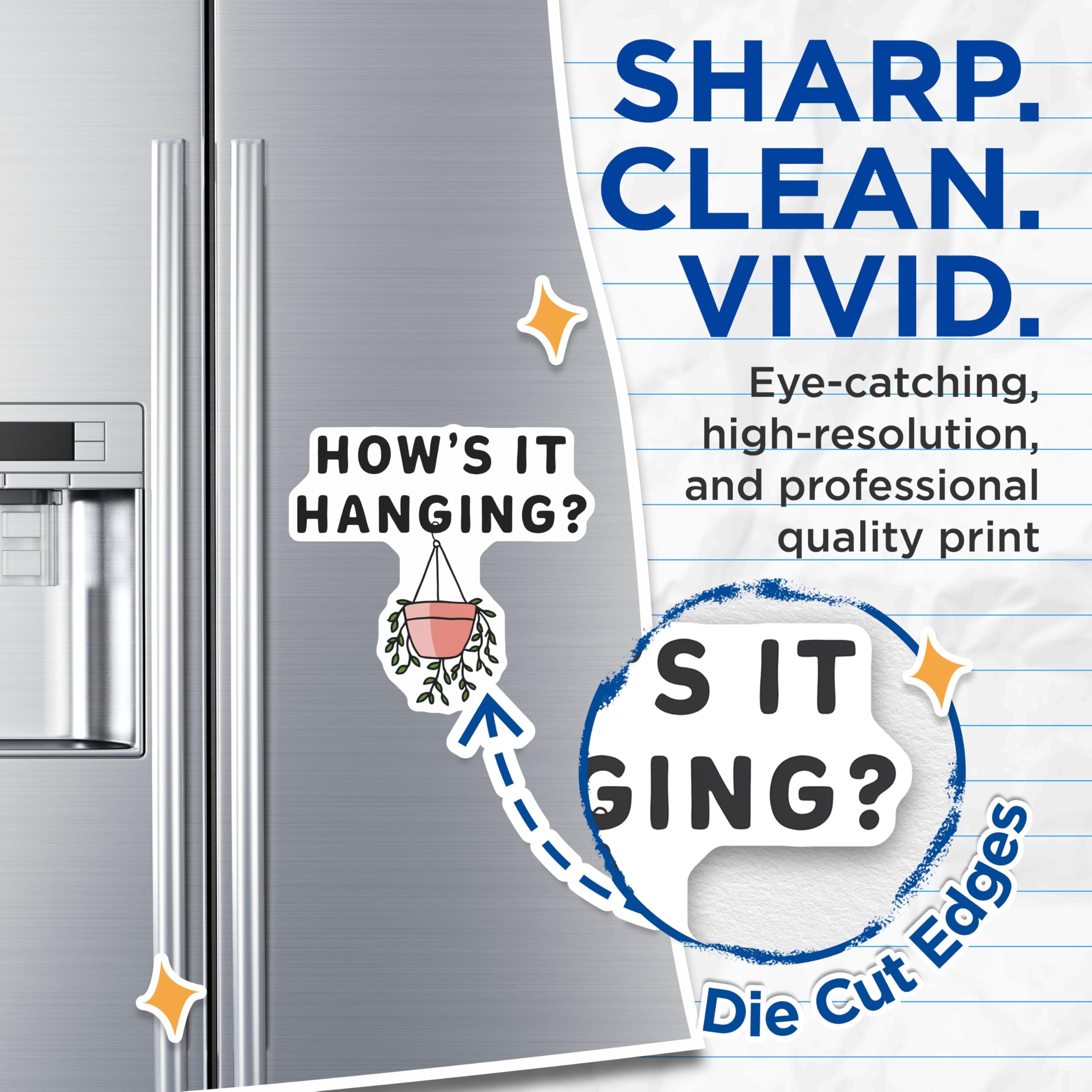 (2 Pack) How's It Hanging Magnets - Funny Puns - Hanging Plant Humor - 5" On Longest Side - Premium Magnet - for Cars, Refrigerators, Toolboxes, Lockers - Made in USA - MAG17211