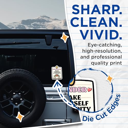 (2 Pack) Reminder Stickers - Motivational Quote Stickers - Priority Reminder Sticker - 5" On Longest Side - Sticks to Any Smooth Flat Surface - Made in USA - BMCS3249