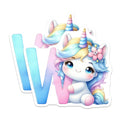(2 Pack) Unicorn Initial W Magnets - Cute Letter Magnet - Fridge Decor Unicorns - 5" On Longest Side - Premium Magnet - for Cars, Refrigerators, Toolboxes, Lockers - Made in USA - MAG14313