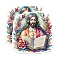 (2 Pack) Jesus Christ Magnets - Watercolor Religious Art - Bible Scripture Devotional Home Decor - Faith Inspiration - 5 Inches On Longest Side - Thick Durable Magnet - Made in USA - MAG19889