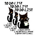 (3 Pack) Funny Cat Decals - to Do List - Coffee Lover Stickers - 3 Inches On Longest Side - Easy Peel & Apply - Made in USA - 3MCS6592
