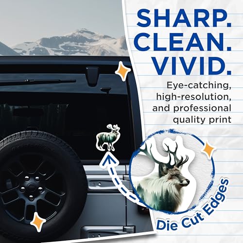 (2 Packs) Elk Cool Wilderness Nature Animal Stickers - Cool Nature Lover Animals Decals - 5 Inches On Longest Side - Premium Vinyl Decal - Sticks to Any Smooth Flat Surface - Made in USA - BMCS2270