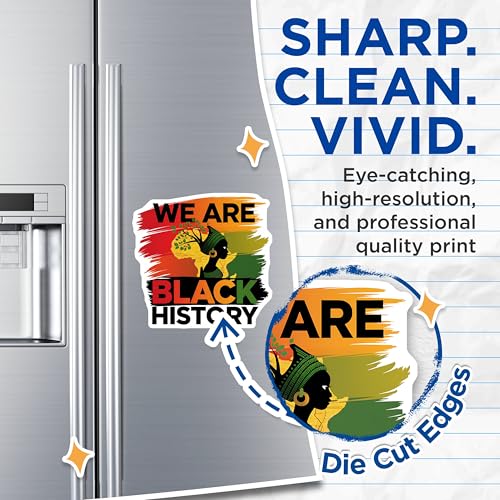 (2 Pack) We are Black History Magnets - African Pride - Inspirational Art - 5" On Longest Side - for Cars, Fridges, Toolboxes - Made in USA - MAG3892