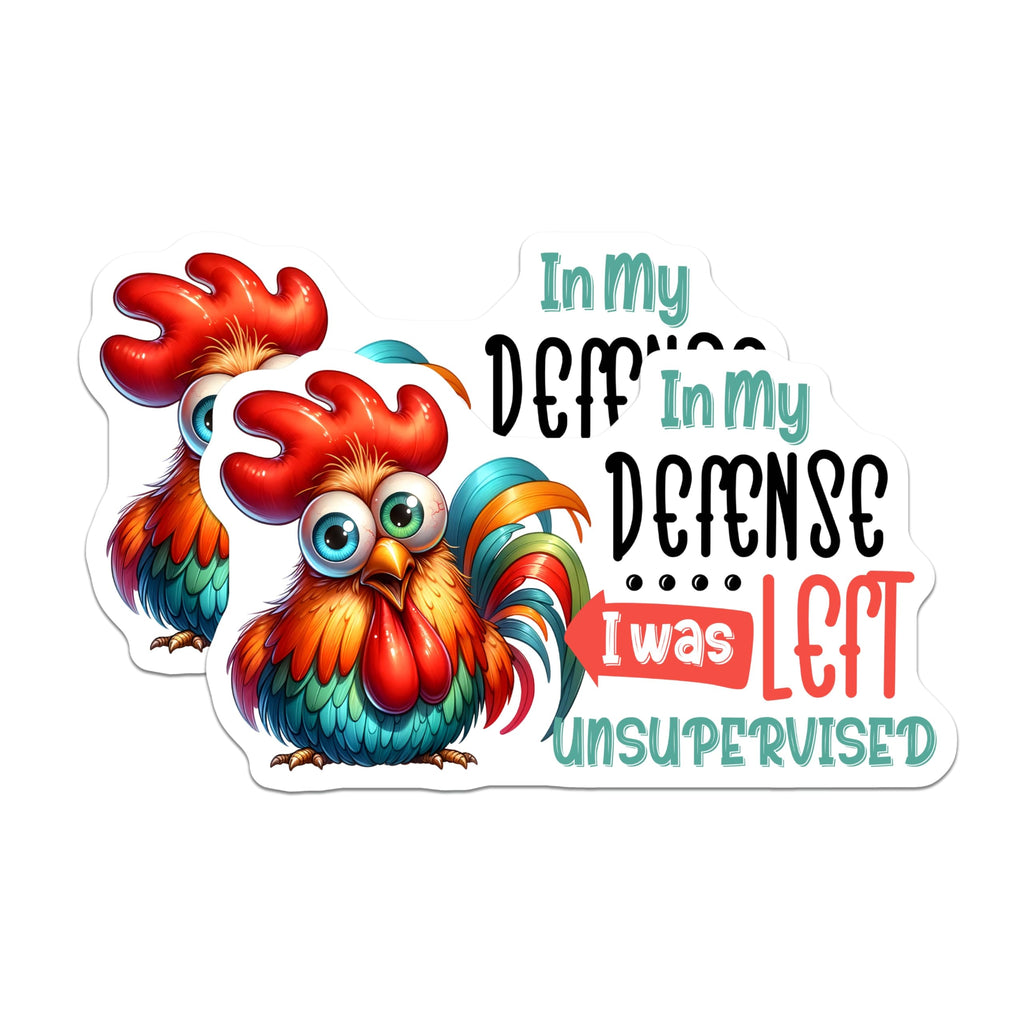 (2 Pack) Chicken Magnets - Funny Quote - Unsupervised Gag - Refrigerator or Office Decor - 5" On Longest Side - Premium Magnet - for Cars, Refrigerators, Toolboxes, Lockers - Made in USA - MAG16596