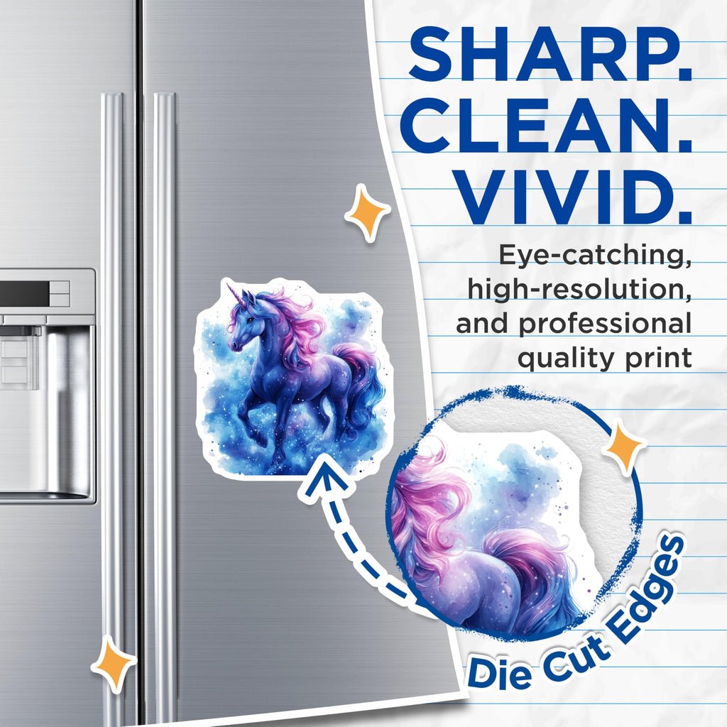 (2 Pack) Magical Unicorn Magnets - Dreamy Fantasy Decor - Celestial Mystical Creature - 5 Inches On Longest Side - Thick Durable Magnet - Made in USA - MAG30048