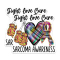 (2 Pack) Fight Love Cure Sarcoma Awareness Stickers - Cancer Awareness Stickers - Health Support Stickers - 5" On Longest Side - Sticks to Smooth Flat Surfaces - Made in USA - BMCS4281