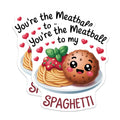 (2 Pack) Meatball Spaghetti Magnets - Cute Couple Relationship Sayings - Romantic Food Pun Kitchen Decor for Lovers - 5 Inches On Longest Side - Thick Durable Magnet - Made in USA - MAG39208