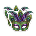 (2 Pack) Mardi Gras Mask Magnets - Elaborate Feathered Carnival Decor - Ornate Venetian Masquerade Party Accents - 5 Inches On Longest Side - Thick Durable Magnet - Made in USA - MAG38770