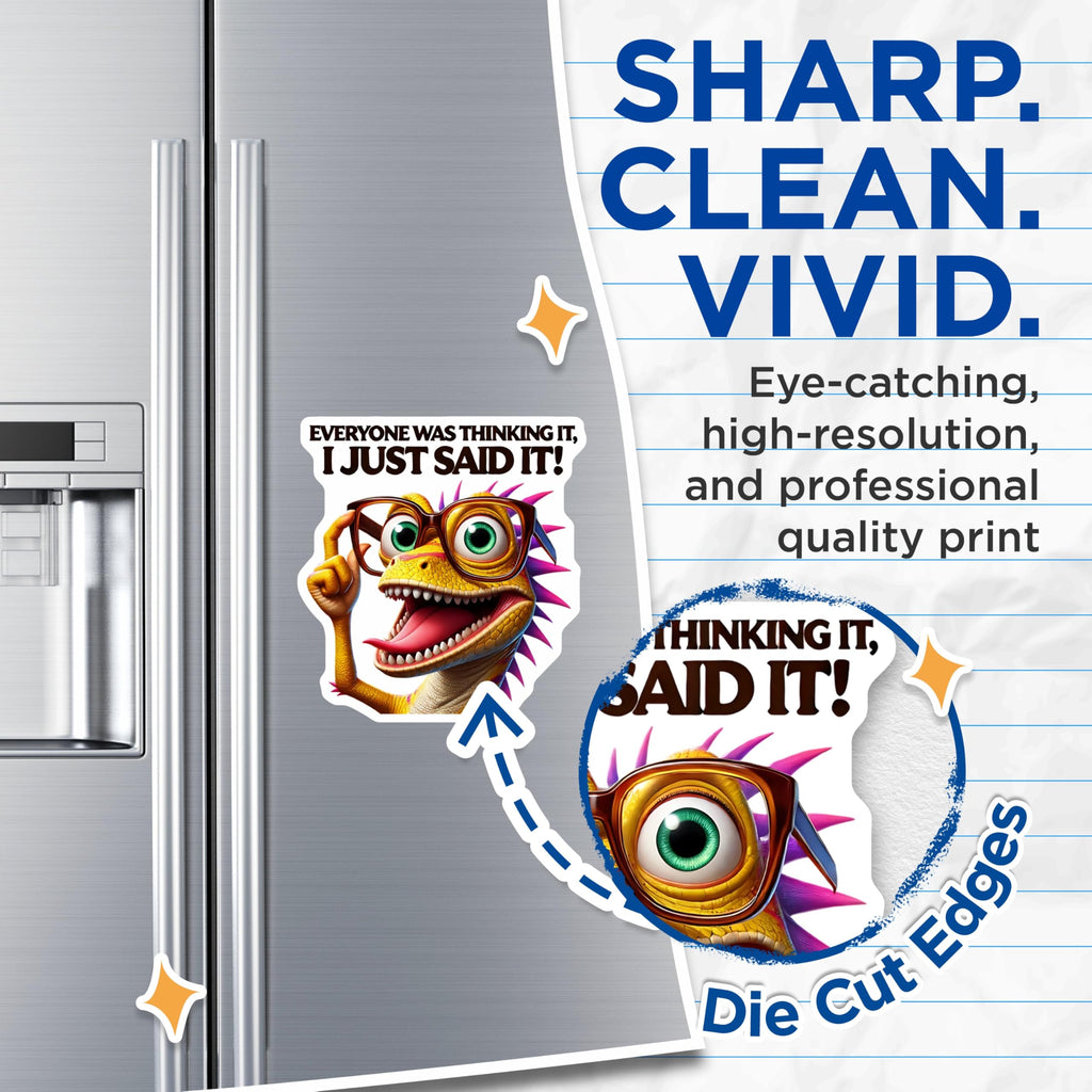 (2 Pack) Funny Lizard Magnets - Sarcastic Sayings Fridge Decor - Quirky Home Accessories - 5" On Longest Side - Premium Magnet - for Cars, Refrigerators, Toolboxes, Lockers - Made in USA - MAG14056