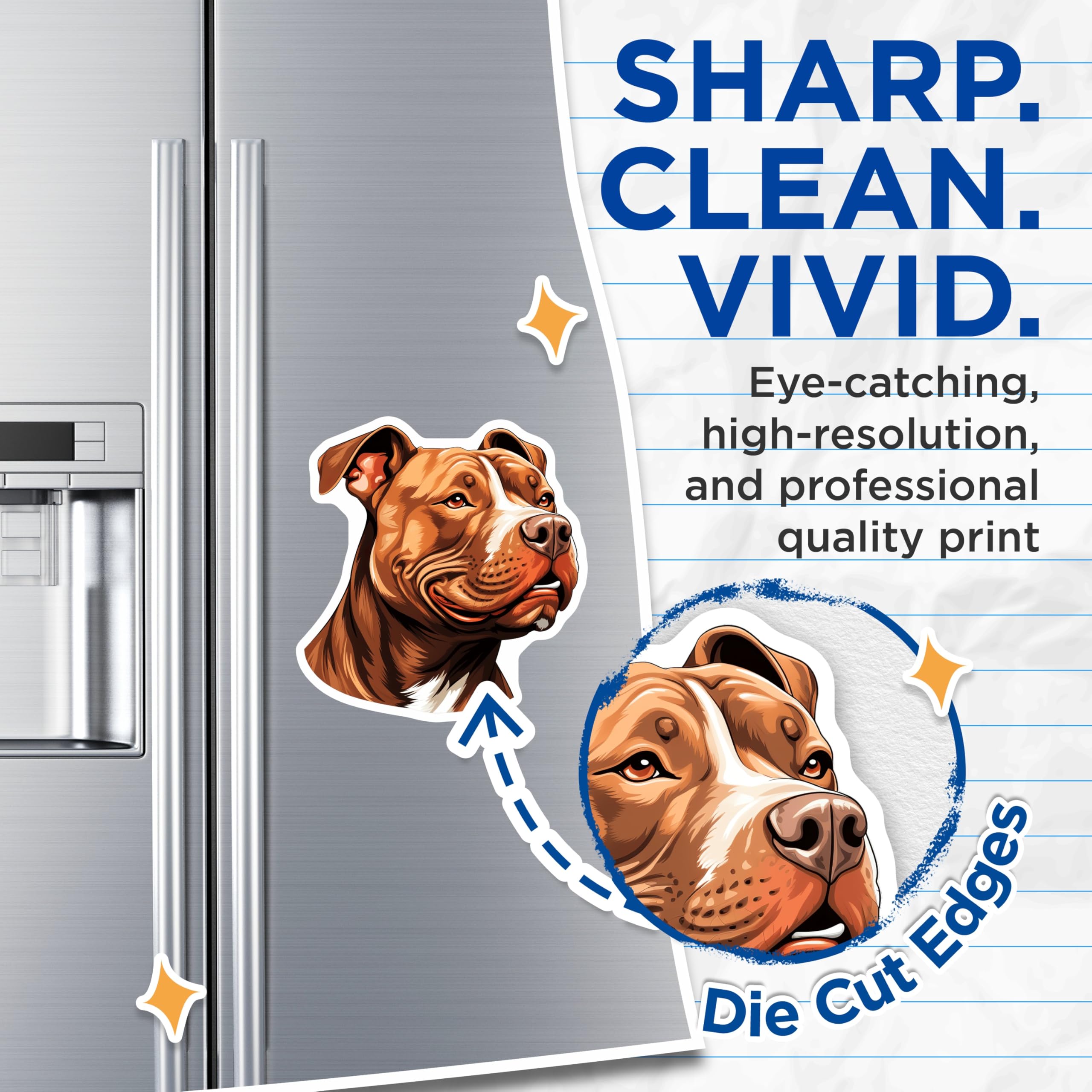(2 Pack) Pitbull Dog Magnets - Pitbull Mom Dad Decor - Dog Lover Refrigerator Magnets - 5 Inches On Longest Side - Thick Durable Magnet - Made in USA - MAG29998