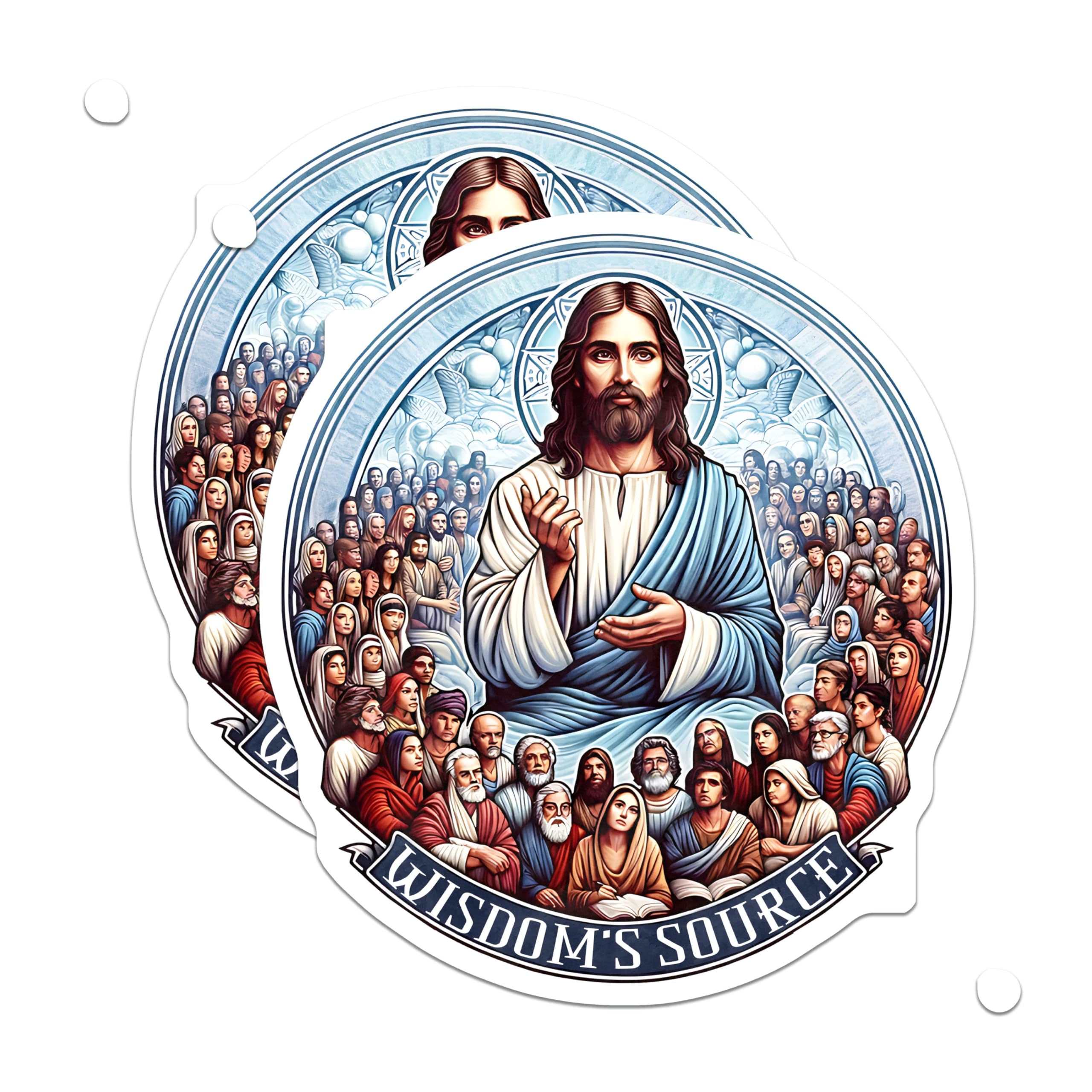 (2 Pack) Jesus Christ Magnets - Christian Religious Art - Spiritual Faith Home Decor - Wisdom's Source Devotion - 5 Inches On Longest Side - Thick Durable Magnet - Made in USA - MAG26446