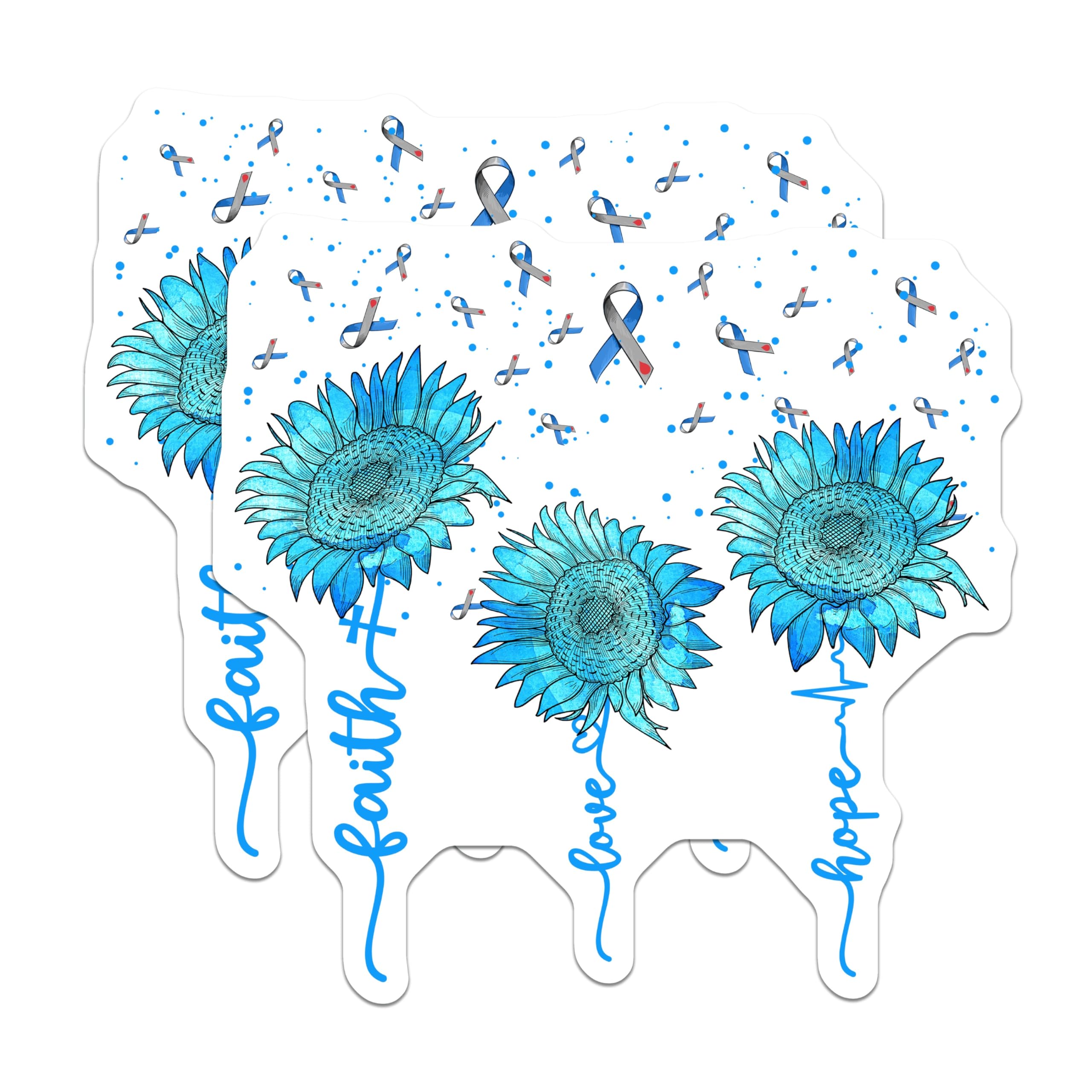 (2 Pack) Faith Love Hope Magnets - Awareness Ribbon - Sunflower Magnets - 5" On Longest Side - Premium Magnet - for Cars, Refrigerators, Toolboxes, Lockers - Made in USA - MAG16814