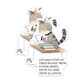 (2 Pack) Funny Cat Scientist Stickers - Cute Cat Jokes - Science Humor - 5" On Longest Side - Sticks to Smooth Flat Surfaces - Made in USA - BMCS7824