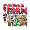 (2 Pack) Farm Raised Jesus Saved Magnets - Country Faith Decor - Christian Farmhouse Style - 5 Inches On Longest Side - Thick Durable Magnet - Made in USA - MAG23414