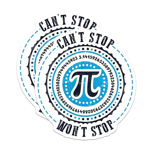 (2 Pack) Pi Day Math Stickers - Geeky Science - Equation Symbol - 5" On Longest Side - Sticks to Smooth Flat Surfaces - Made in USA - BMCS8173