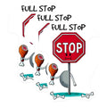 (3 Pack) Full Stop Decals - Stop Sign - Funny Decals - 3 Inches On Longest Side - Easy Peel & Apply - Made in USA - 3MCS6348