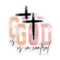 (2 Pack) God is in Control Magnets - Christian Faith Decor - Uplifting Scripture Refrigerator Reminder Magnets - 5 Inches On Longest Side - Thick Durable Magnet - Made in USA - MAG28809