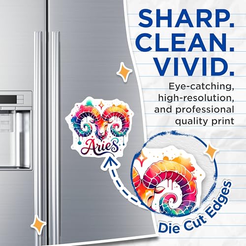 (2 Pack) Aries Zodiac Magnets - Colorful Aries Design - Astrology Sign Magnets - 5" On Longest Side - for Cars, Fridges, Toolboxes - Made in USA - MAG7280