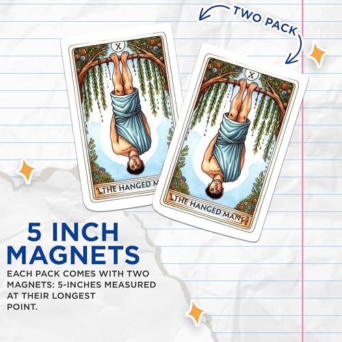 (2 Packs) The Hanged Man Tarot Card Magnets - Spiritual Metaphysical Mystical Magnets - 5 Inches On Longest Side - Premium Magnet - for Fridges, Toolboxes, Cars - Made in USA - MAG2259