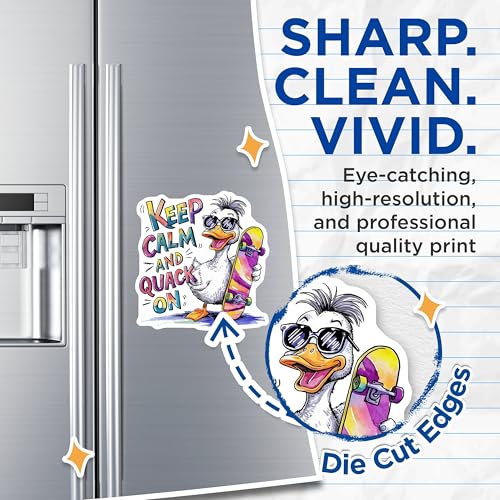 (2 Pack) Keep Calm and Quack On Magnets Magnets - 5" On Longest Side - Made in USA - Sticks to Refrigerators & Metal Surfaces - MAG8559