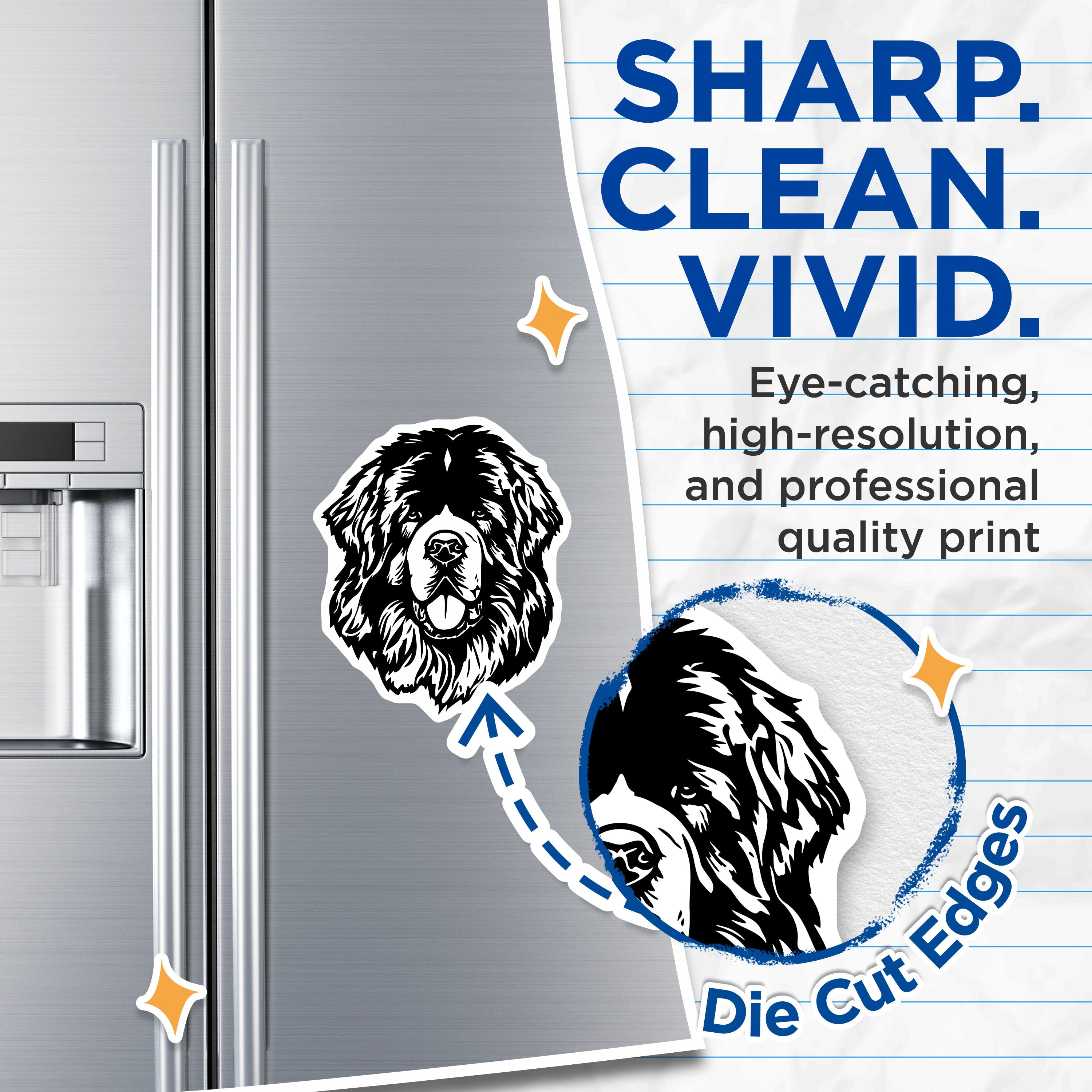 (2 Pack) Newfoundland Dog Magnets - Newfie Lover Decor - Pet Parent Kitchen Accessories - Animal Art - 5 Inches On Longest Side - Thick Durable Magnet - Made in USA - MAG37805