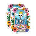 (2 Pack) Cartoon Skeleton Decor Magnet - Cute Skeleton Art - 5" On Longest Side - Sticks to Smooth Flat Surfaces - Made in USA - MAG9423