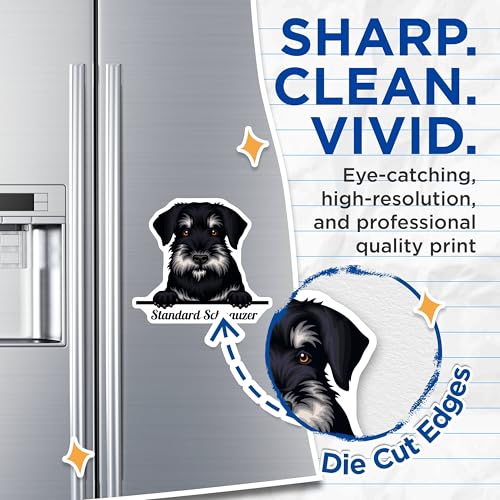 (2 Pack) Standard Schnauzer Magnets - Cute Dog Breed - Animal Lover - Pet Enthusiast Magnet - 5" On Longest Side - for Cars, Fridges, Toolboxes - Made in USA - MAG4225