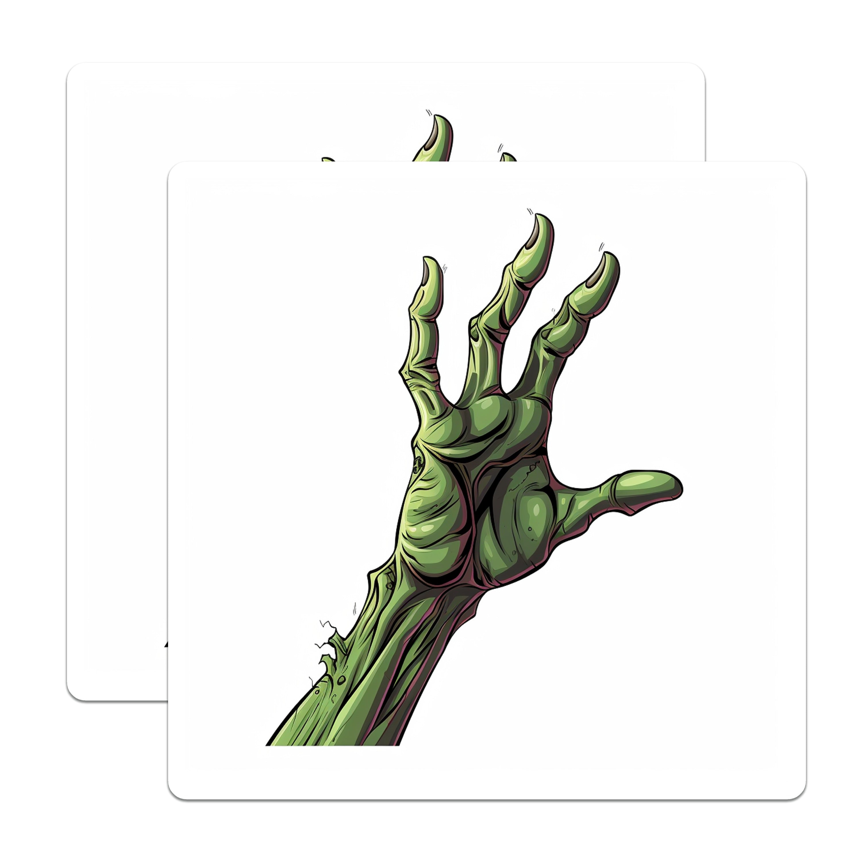(2 Pack) Zombie Hand Magnets - Spooky Horror Decor - Halloween Fridge Accessory - 5 Inches On Longest Side - Thick Durable Magnet - Made in USA - MAG39379