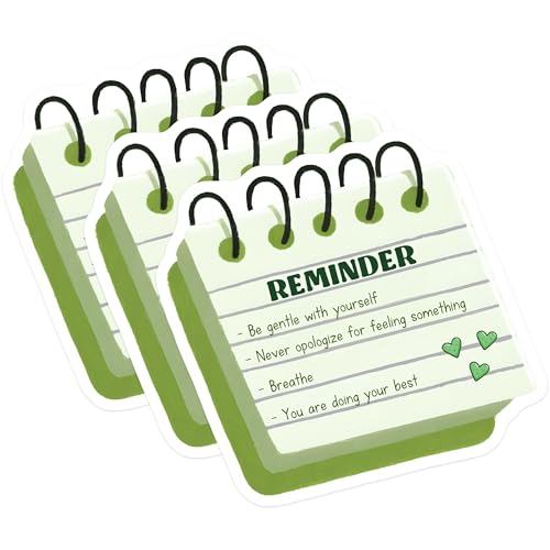 (3 Pack) Mental Health Decals - Reminder Sticker - Self Care Decals - 3 Inches On Longest Side - Easy Peel & Apply - Made in USA - 3MCS7098