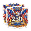 (2 Pack) America 250th Anniversary Magnets - Patriotic Bald Eagle Commemoration - 1776 2026 Celebration Decor - 5 Inches On Longest Side - Thick Durable Magnet - Made in USA - MAG24735